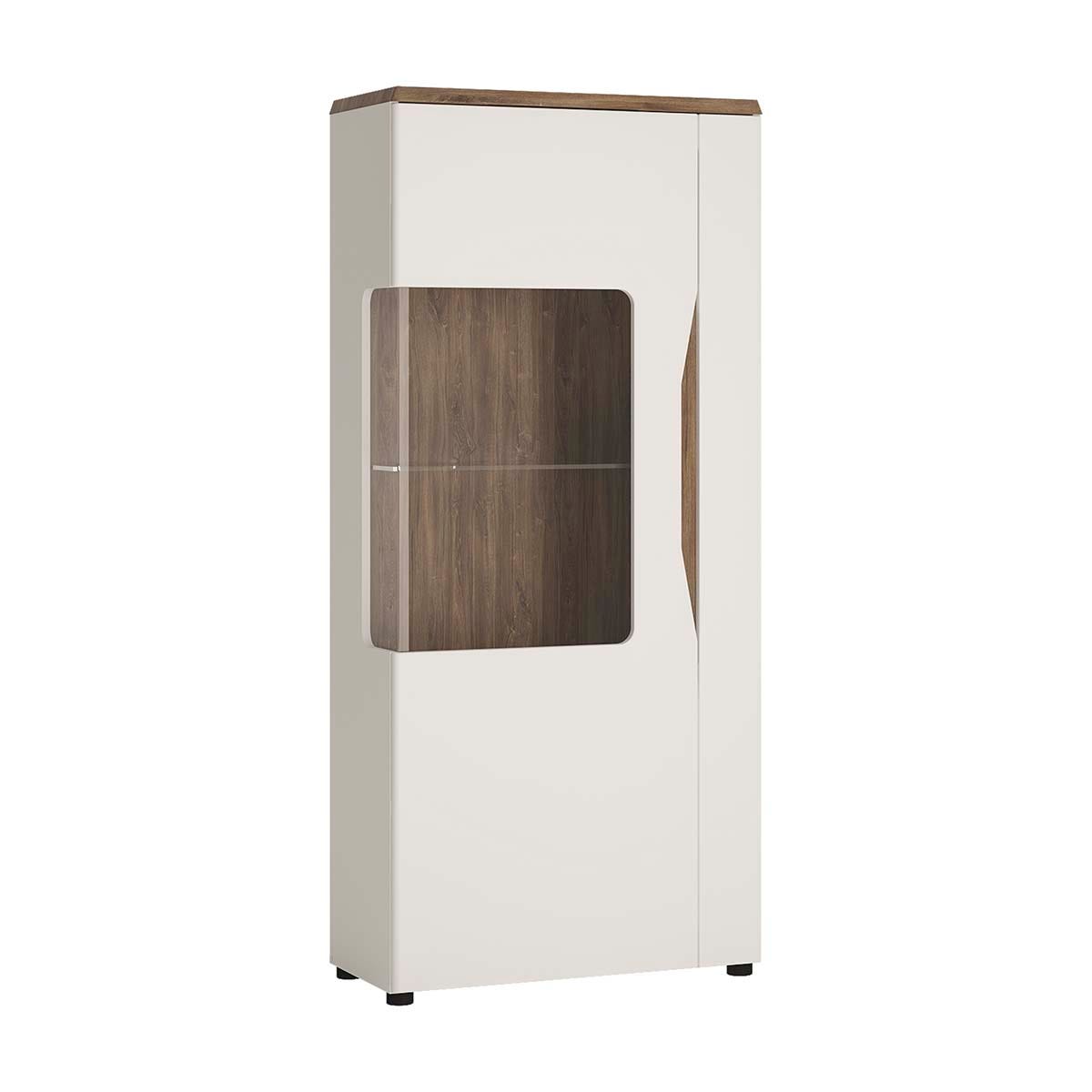 Toledo 1 door low display cabinet (LH) in White and Oak, none