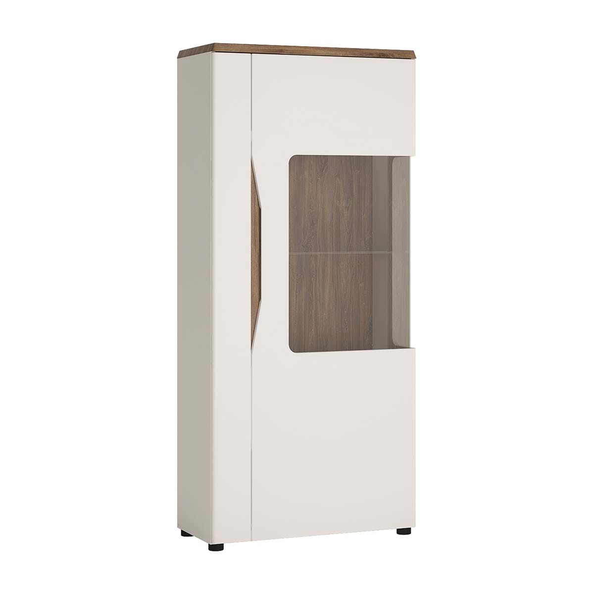 Toledo 1 door low display cabinet (RH) in White and Oak, none