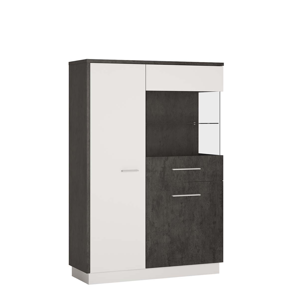 Zingaro Low display cabinet (RH) in Grey and White, none