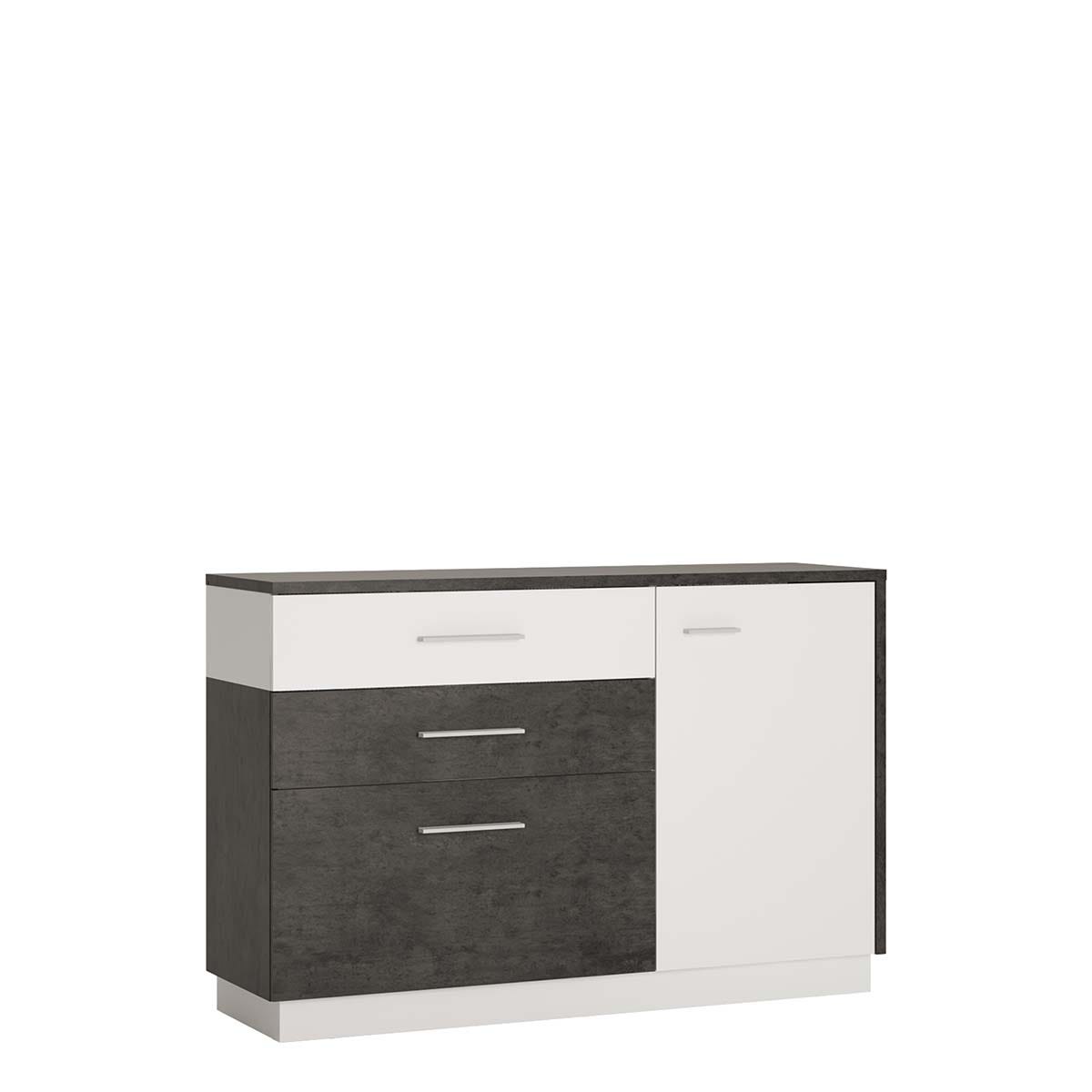 Zingaro 1 door 2 drawer 1 compartment sideboard in Grey and White, none
