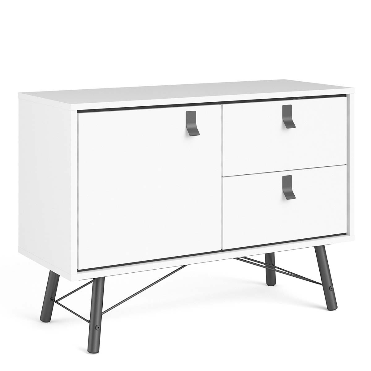 Ry Sideboard with 1 door Plus 2 drawers Matt White, none