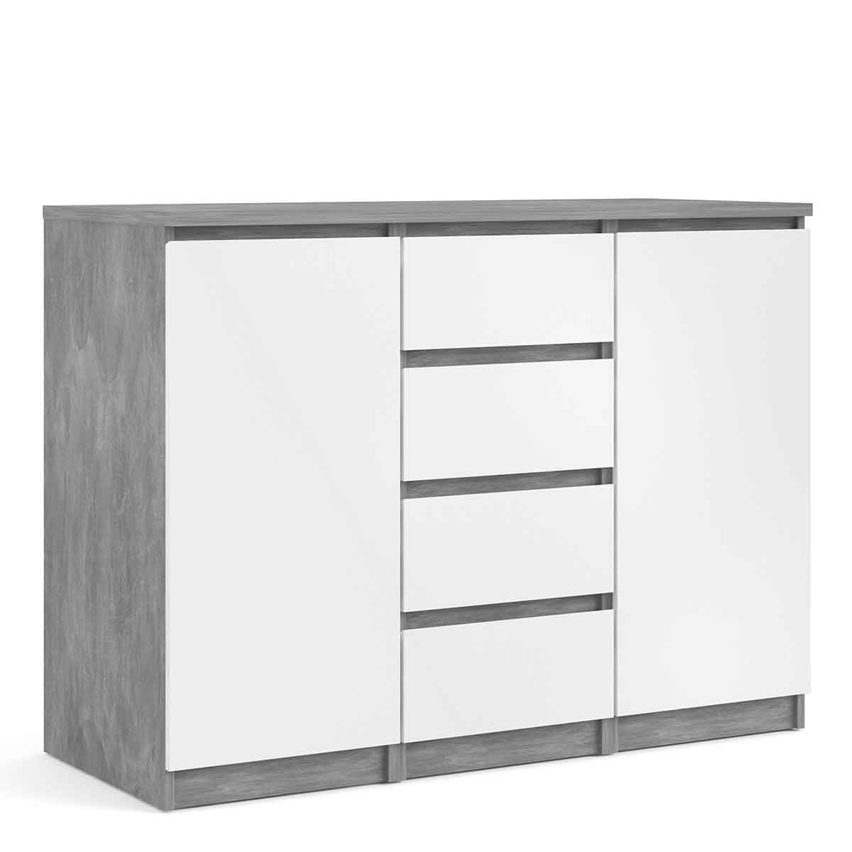 Naia 4 Drawers and 2 Doors Sideboard, Concrete Grey
