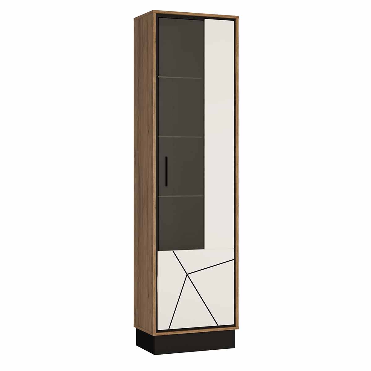 Brolo Tall Glazed Right Hand Display Cabinet, white