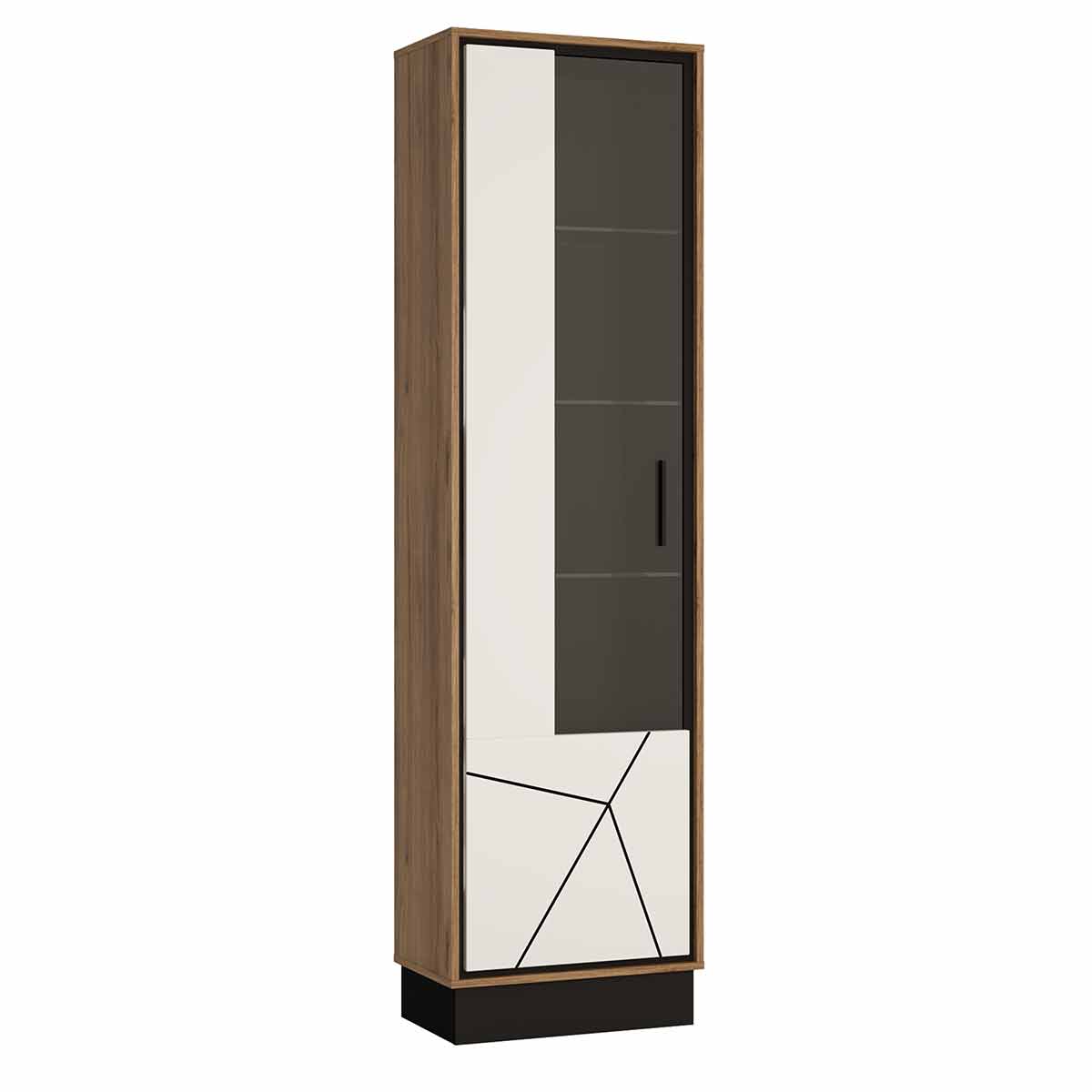 Brolo Tall Glazed Left Hand Display Cabinet, white
