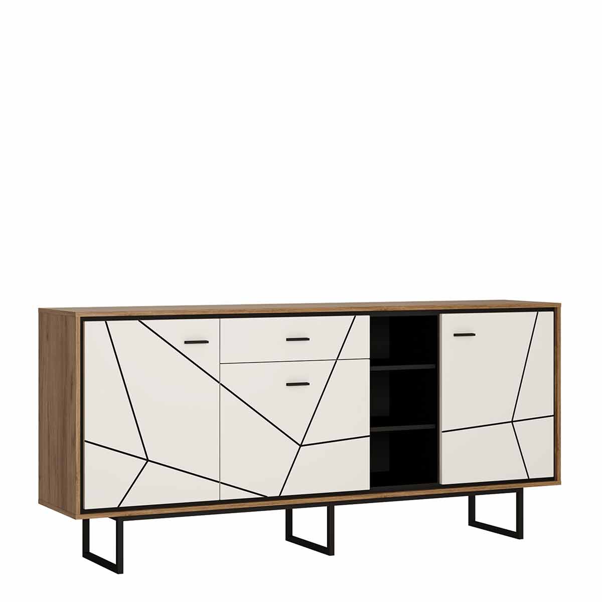 Brolo 3 Door 1 Drawer Wide Sideboard, white