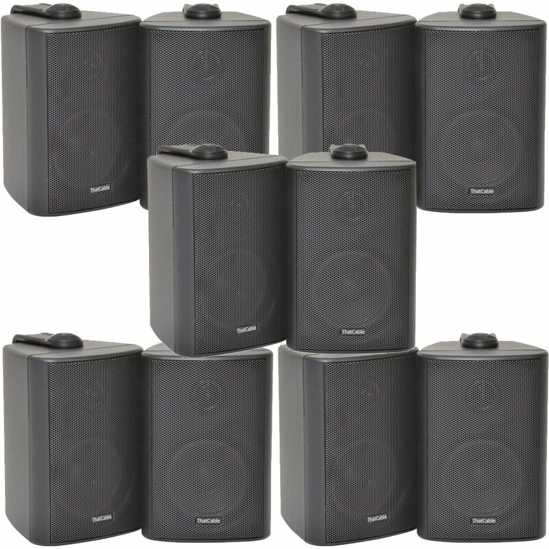 10x 120W Black Wall Mounted Stereo Speakers 6.5' 8Ohm Premium Home Audio Music