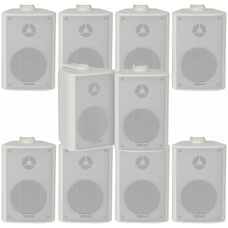 10x 120W White Wall Mounted Stereo Speakers 6.5' 8Ohm Premium Home Audio Music
