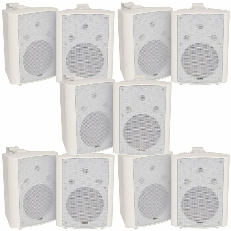 10x 180W White Wall Mounted Stereo Speakers 8' 8Ohm loud Premium Audio & Music