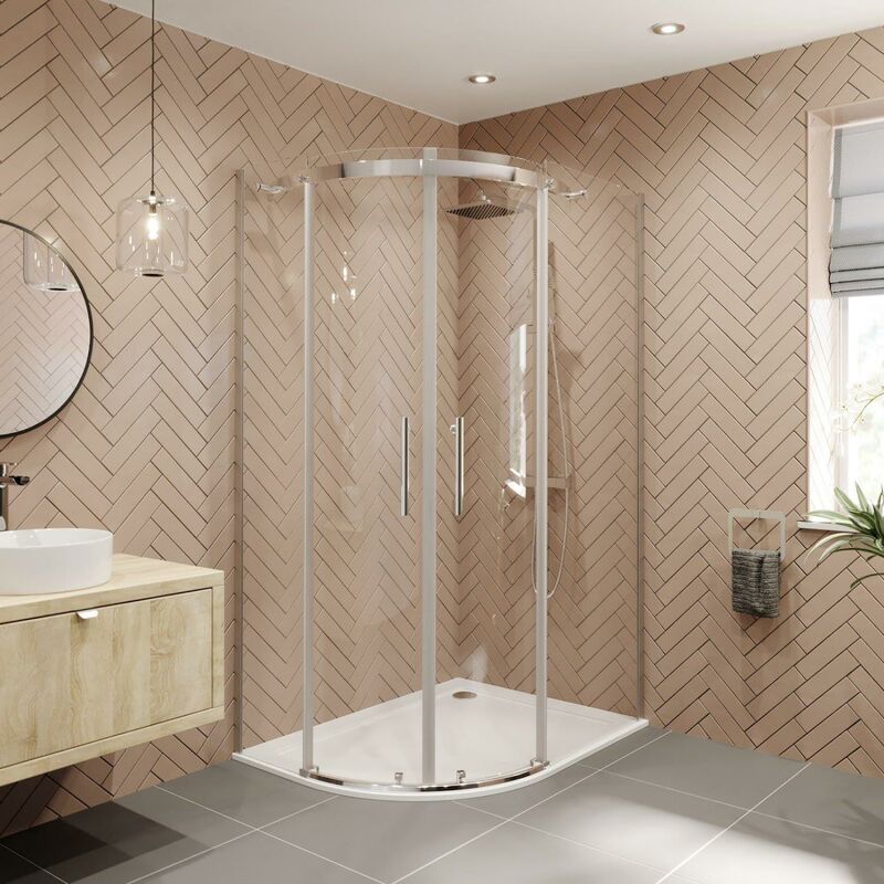 1200x900mm lh Offset Quadrant Shower Enclosure Frameless 8mm - Clear