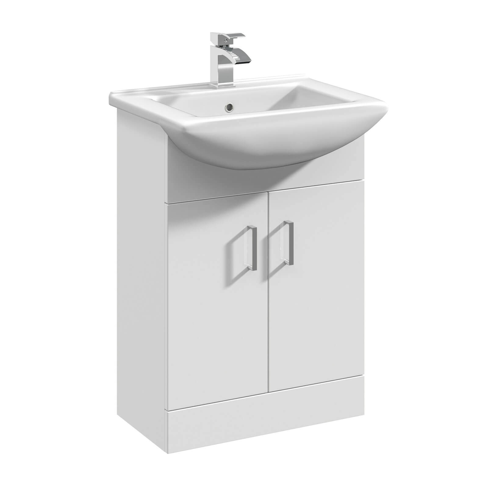 Balterley Orbit 550mm Freestanding Unit With Basin 2 - Gloss White