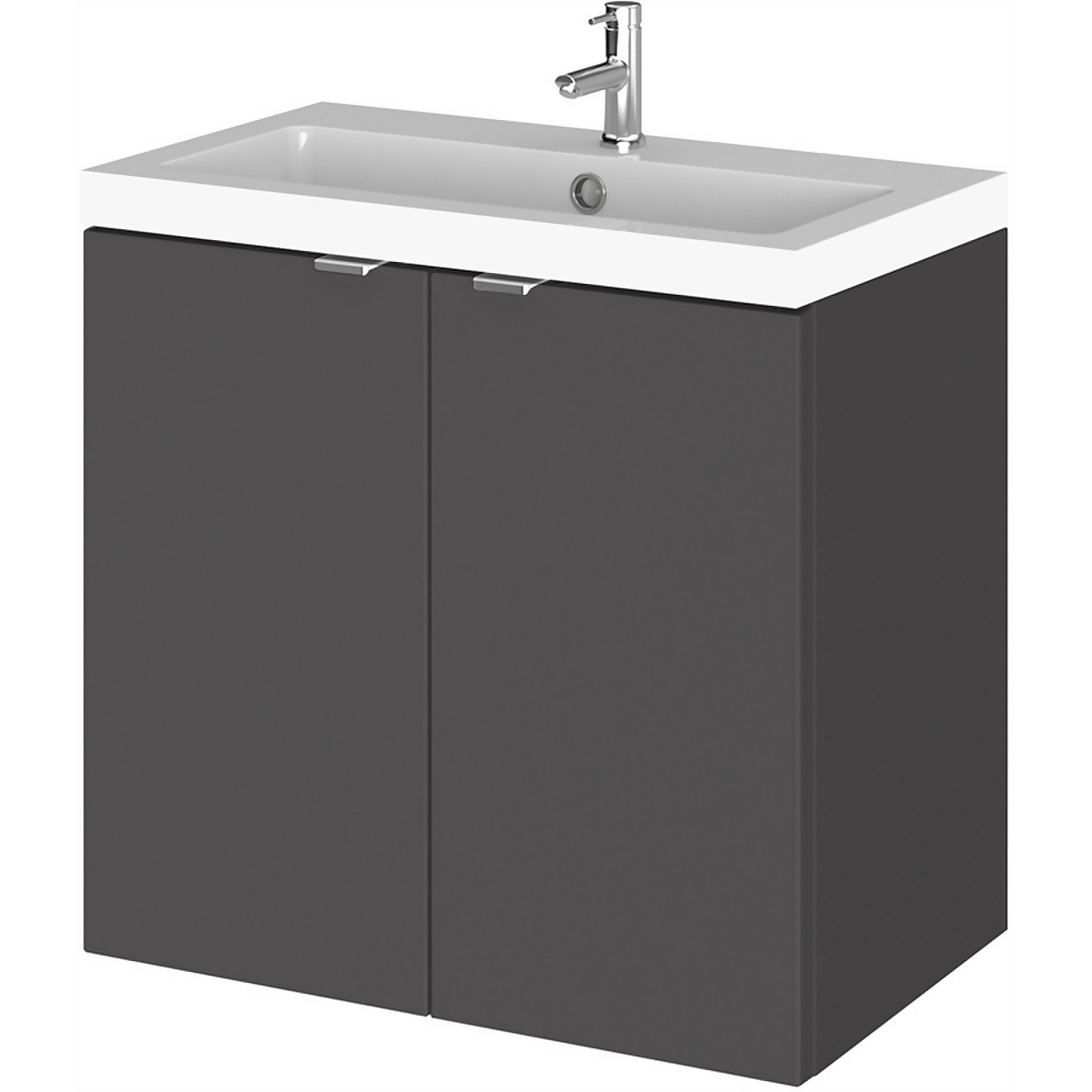 Balterley Dynamic 600mm Wall Hung Compact Door Unit with Basin - Gloss Grey