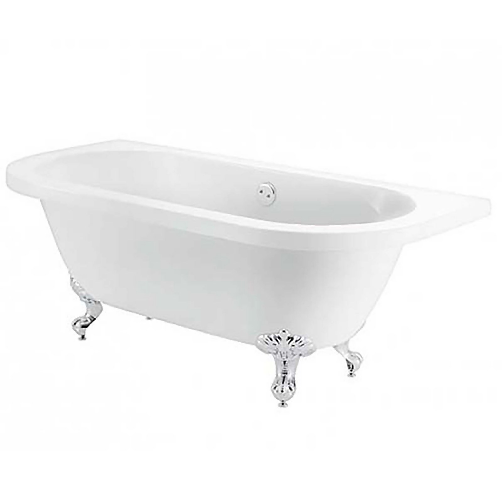 Bathstore Belmont Back to Wall Roll Top Bath with Silver Feet