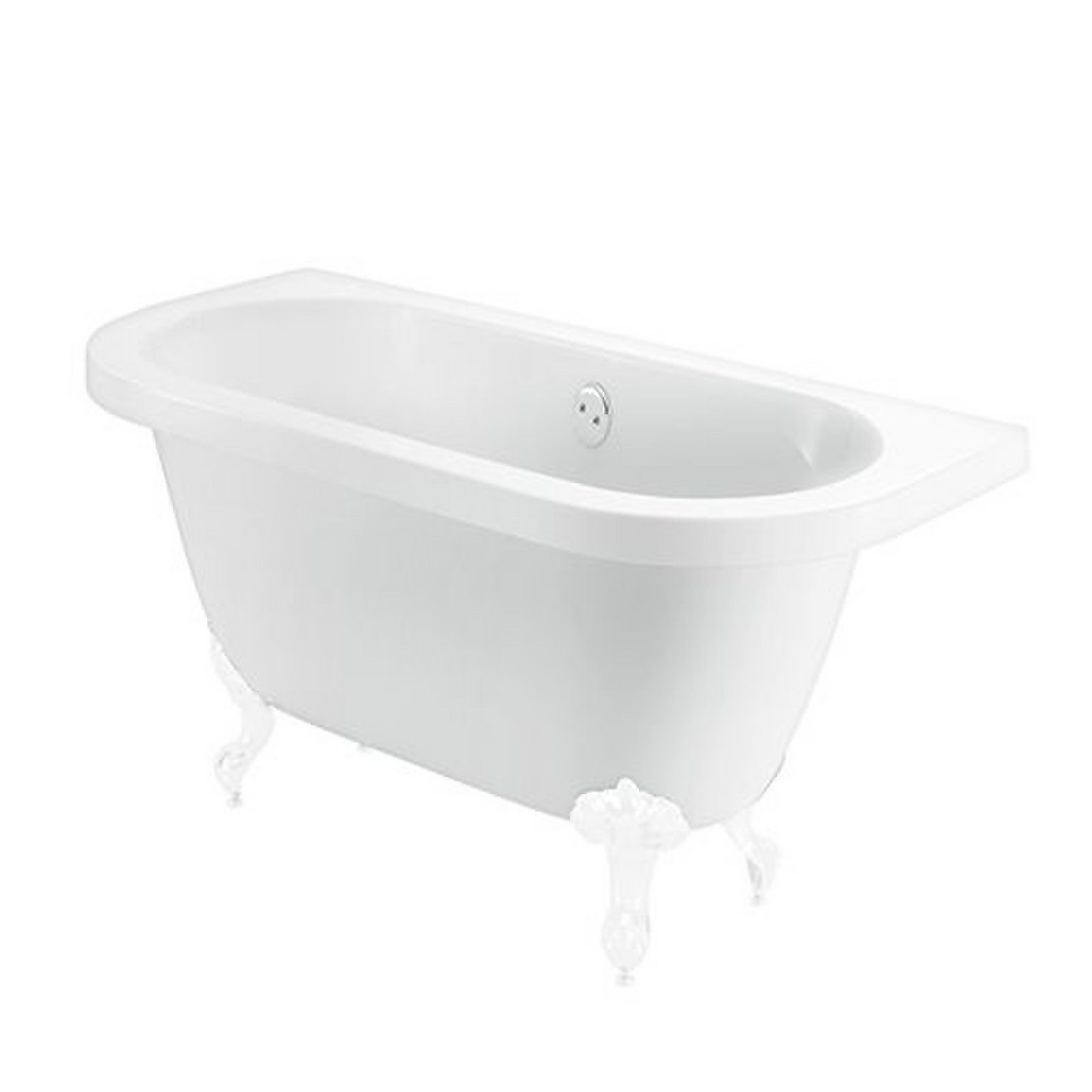 Bathstore Belmont Back to Wall Roll Top Bath with White Feet