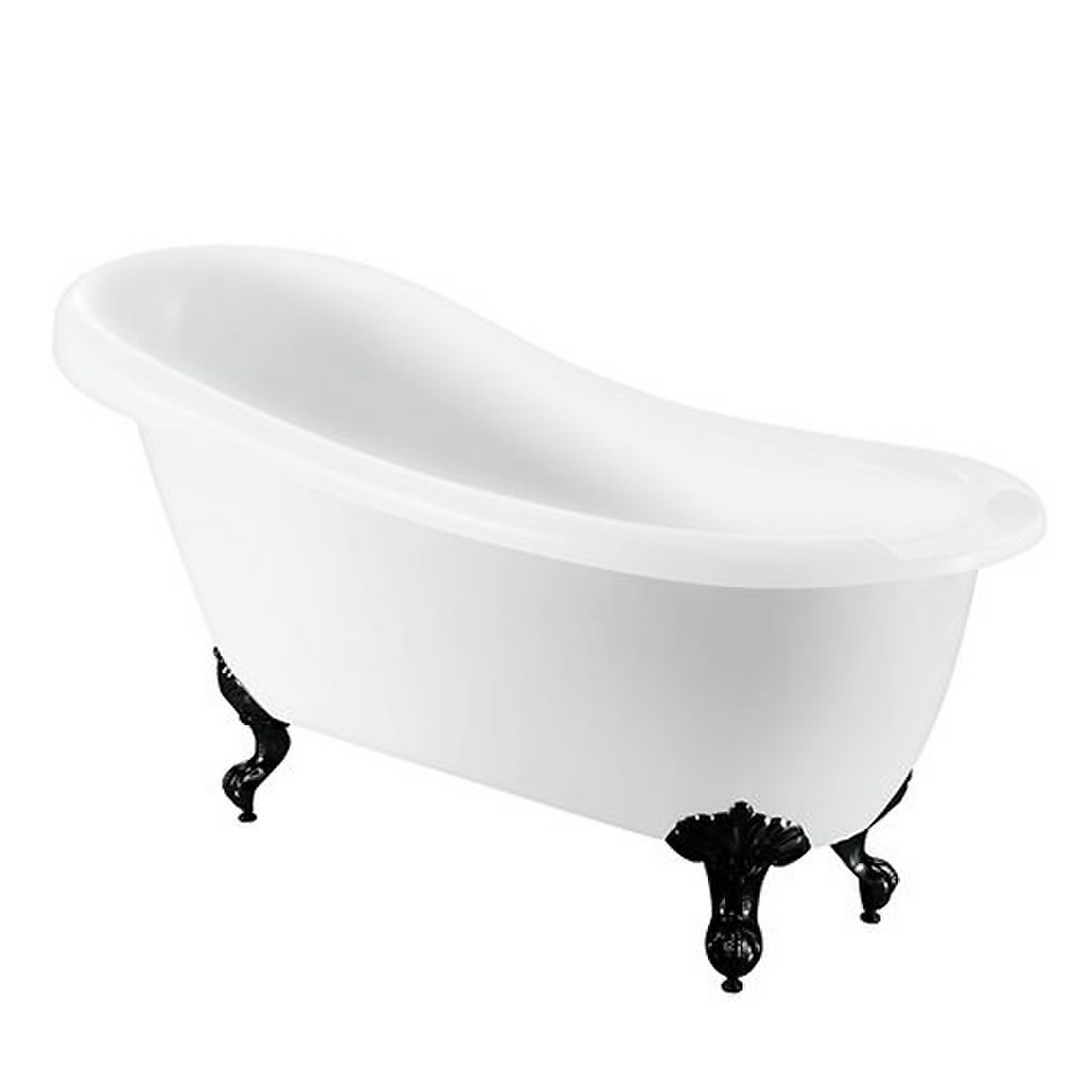 Bathstore Kingham Slipper Roll Top Bath with Black Feet