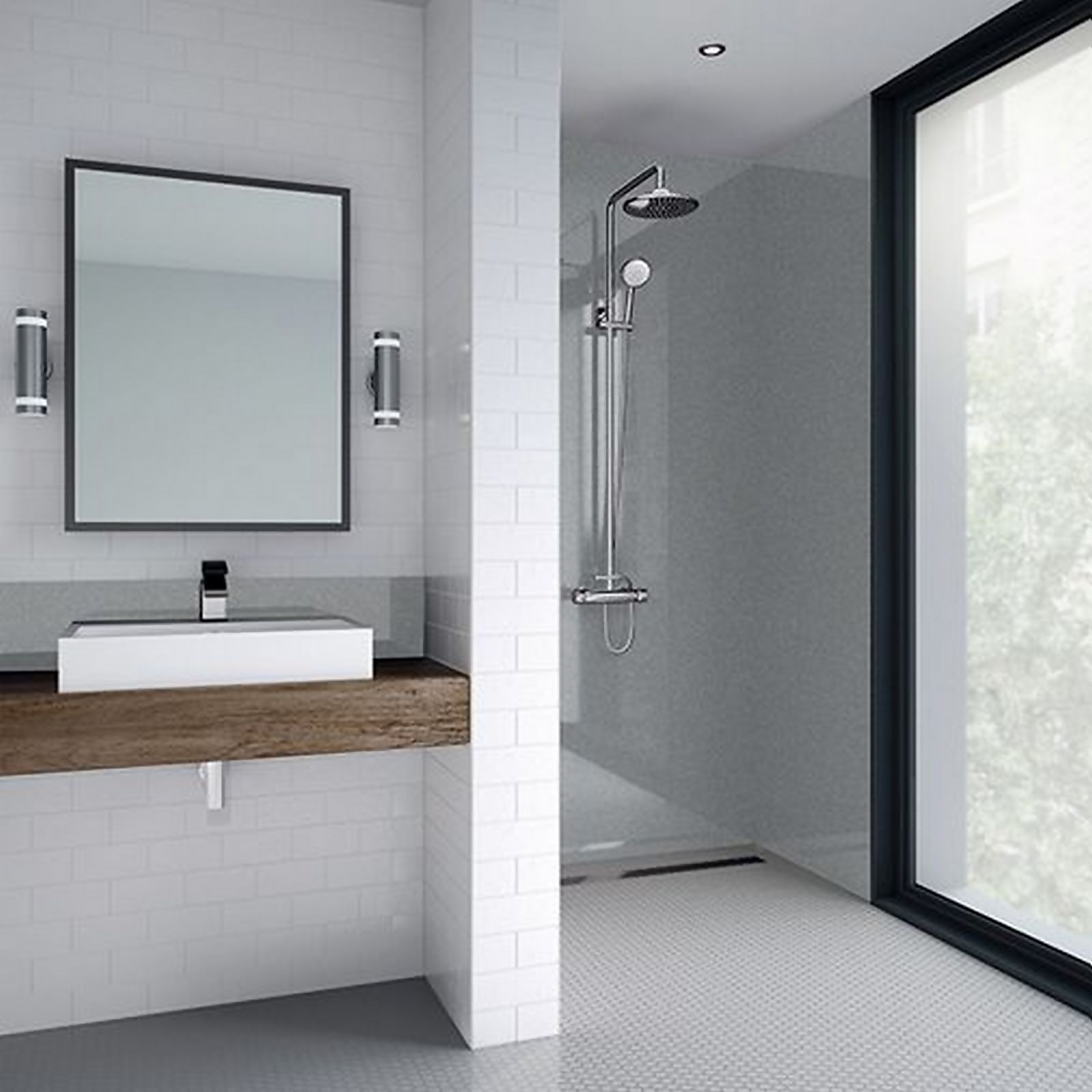 Wetwall 600mm Acrylic Gloss - Silver