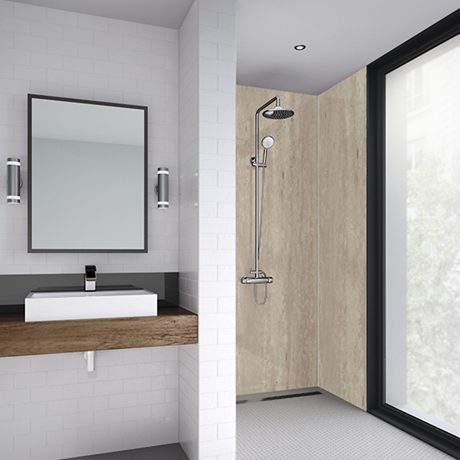Wetwall 1200mm Square Edge Laminate - Turino Marble