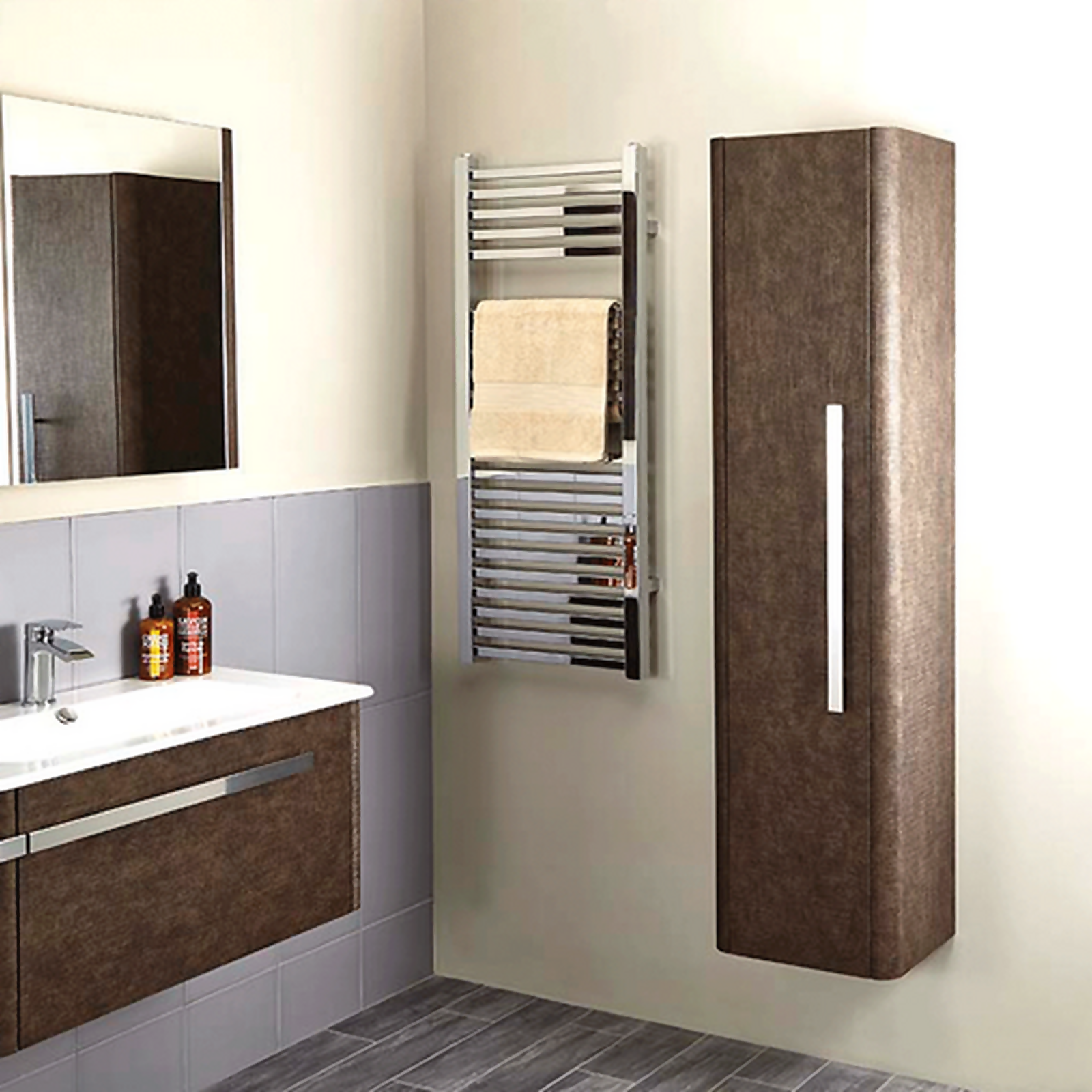 Bathstore Linen Tall Wall Mounted Cabinet - Rust
