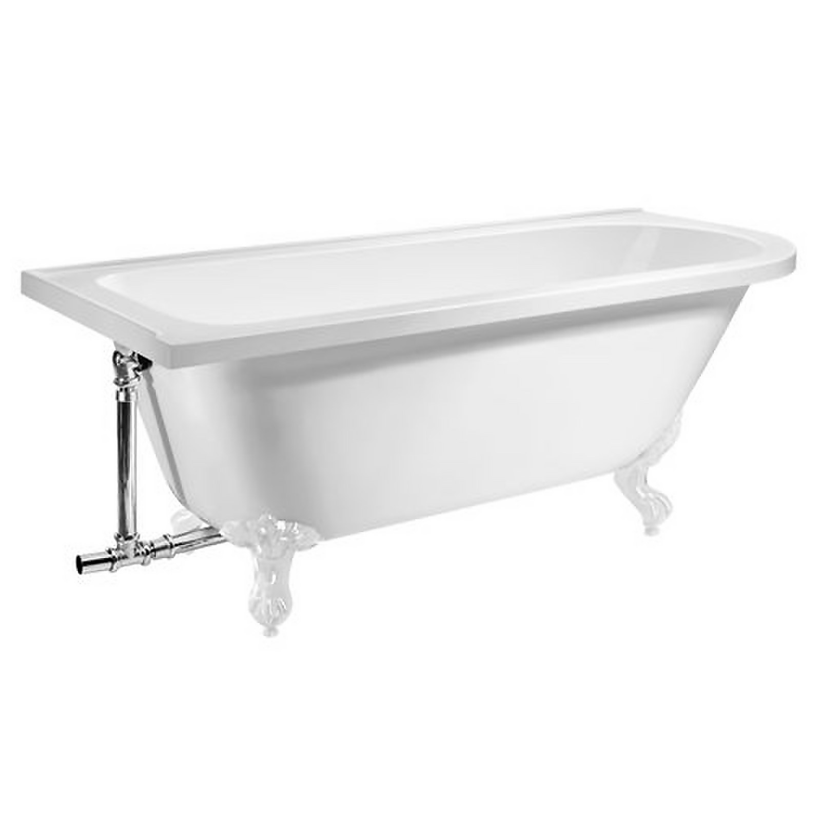 Bathstore Stanton Shower Bath With White Feet - Left Hand