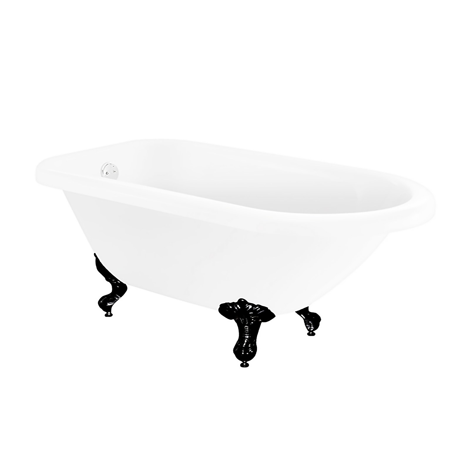 Bathstore Burford Compact Roll Top Bath with Black Feet