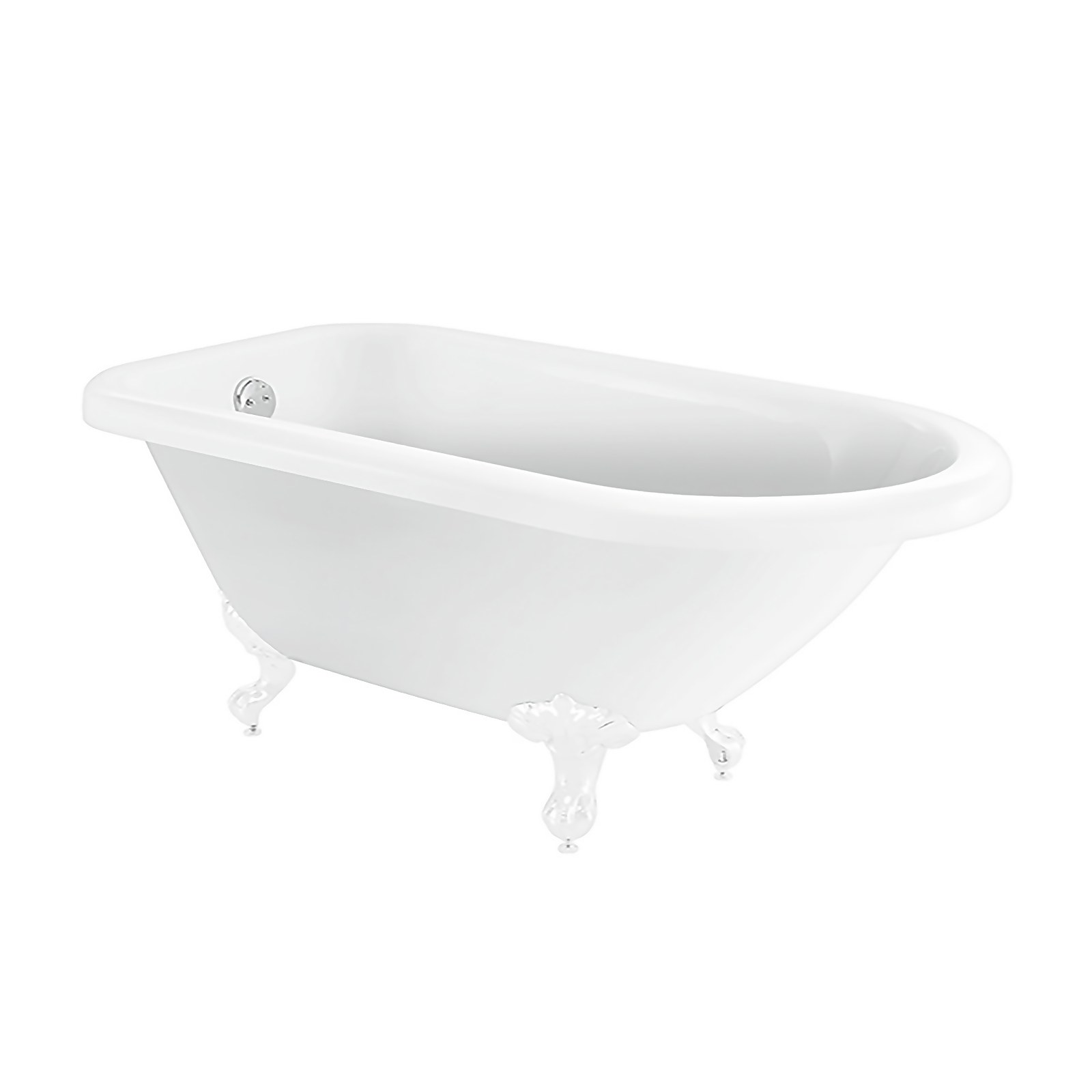 Bathstore Burford Compact Roll Top Bath with White Feet