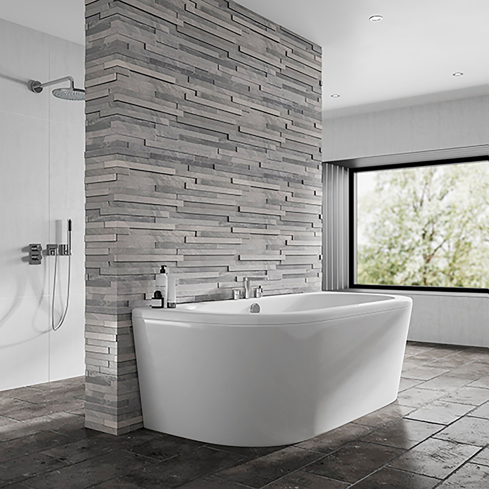 Bathstore Daintree Back to Wall Bath with Panel - 1700 x 800mm