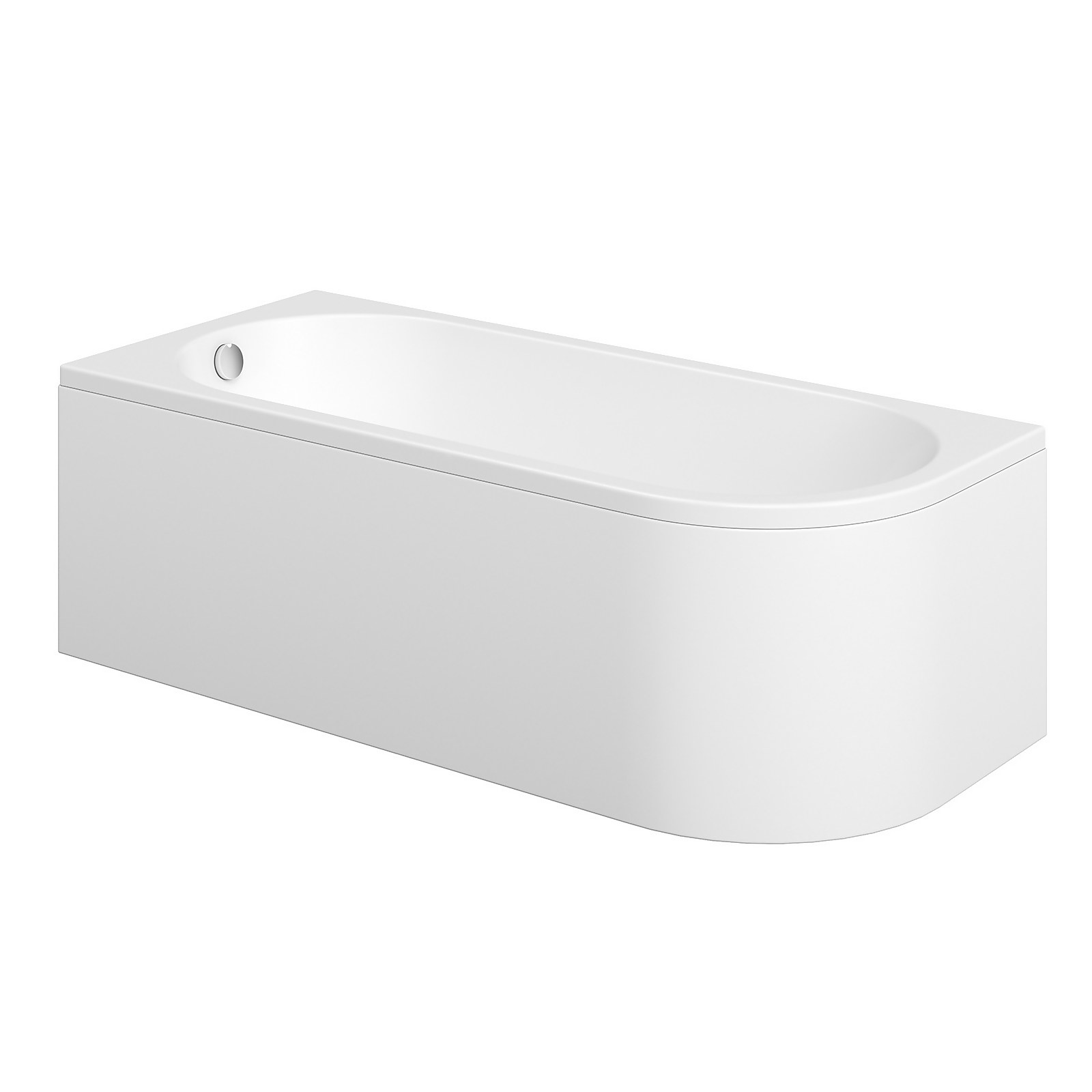 Bathstore Indus Left Hand Corner Bath with Panel - 1500 x 750mm