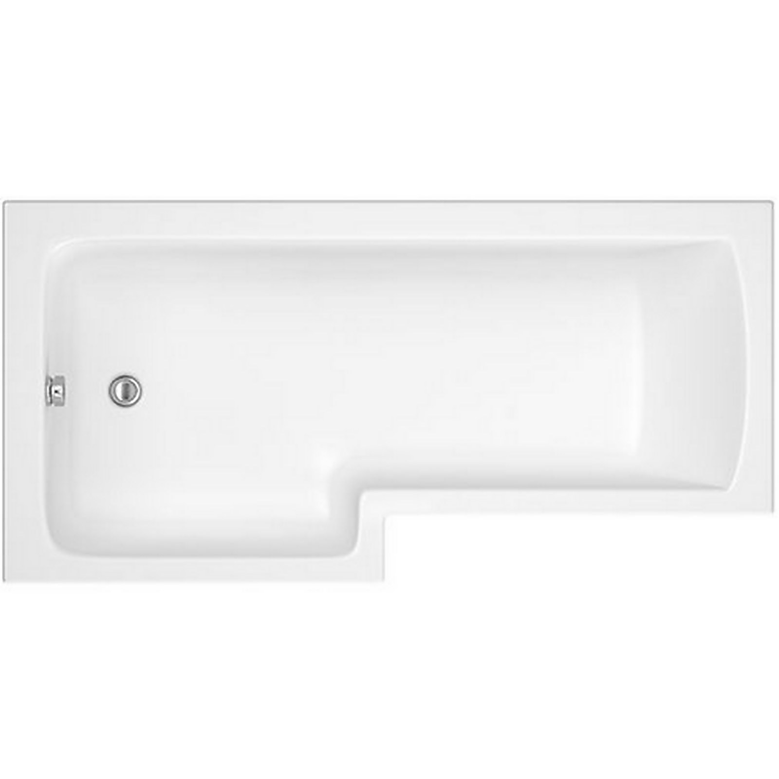 Bathstore Lena Left Hand Shower Bath with Screen - 1700 x 850mm