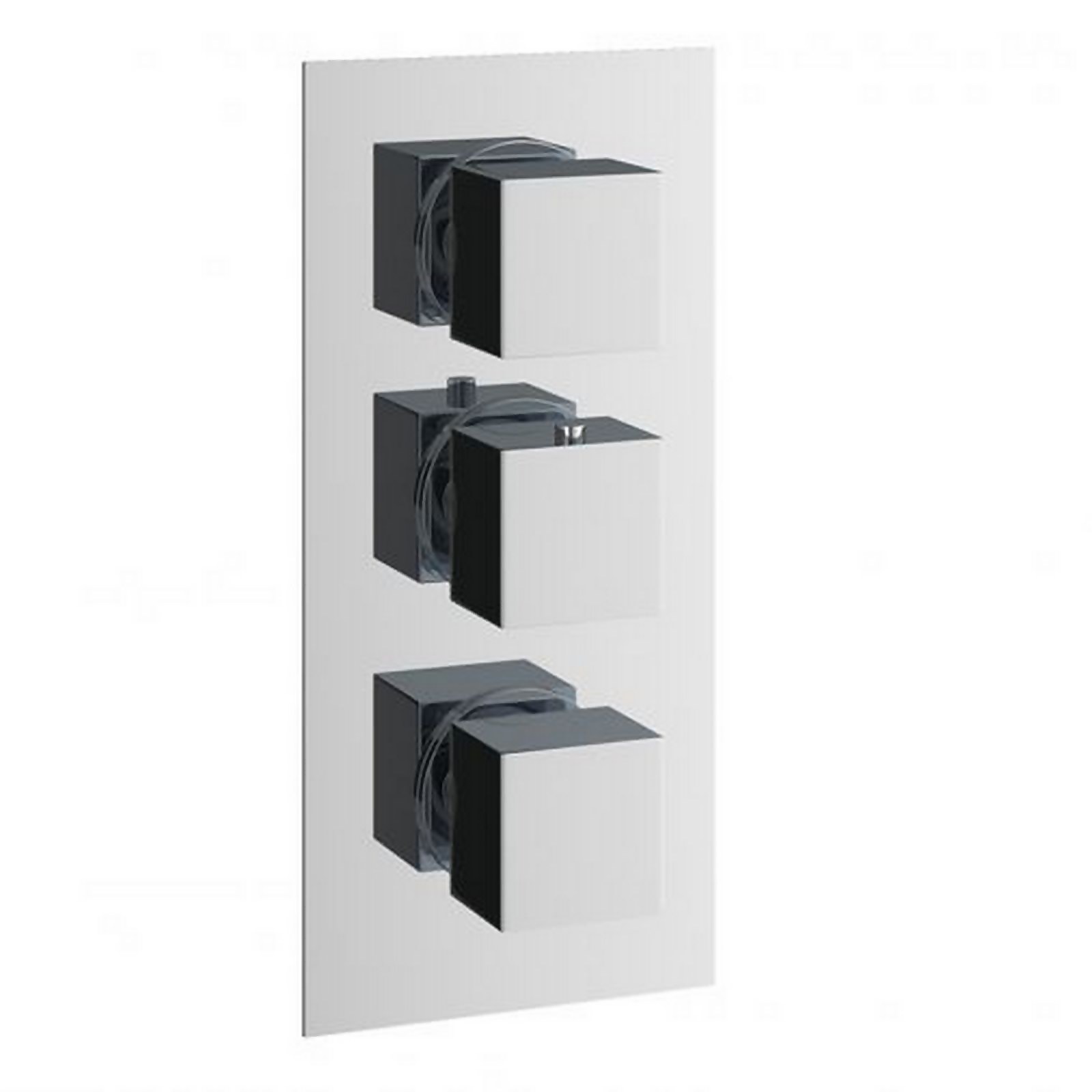 Bathstore Square Thermostatic Shower Valve - 3 Outlets