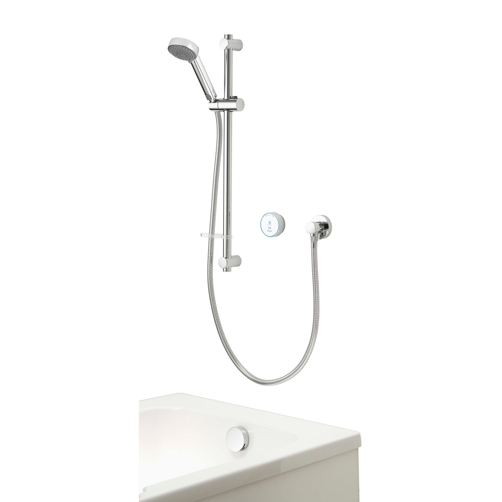 Aqualisa Quartz Blue Digital Shower & Bathfill Kit for Combi Boilers