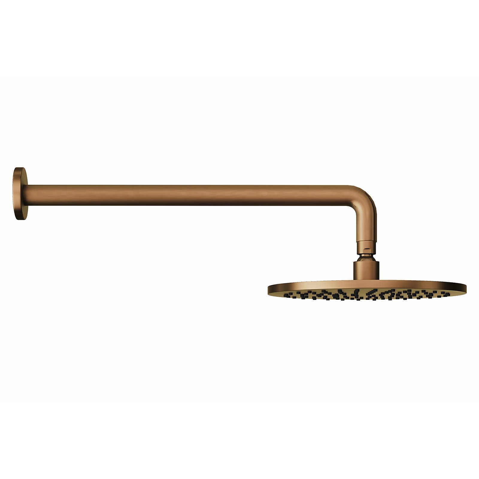 Bathstore Etta Round Shower Head with Wall Arm in Bronze
