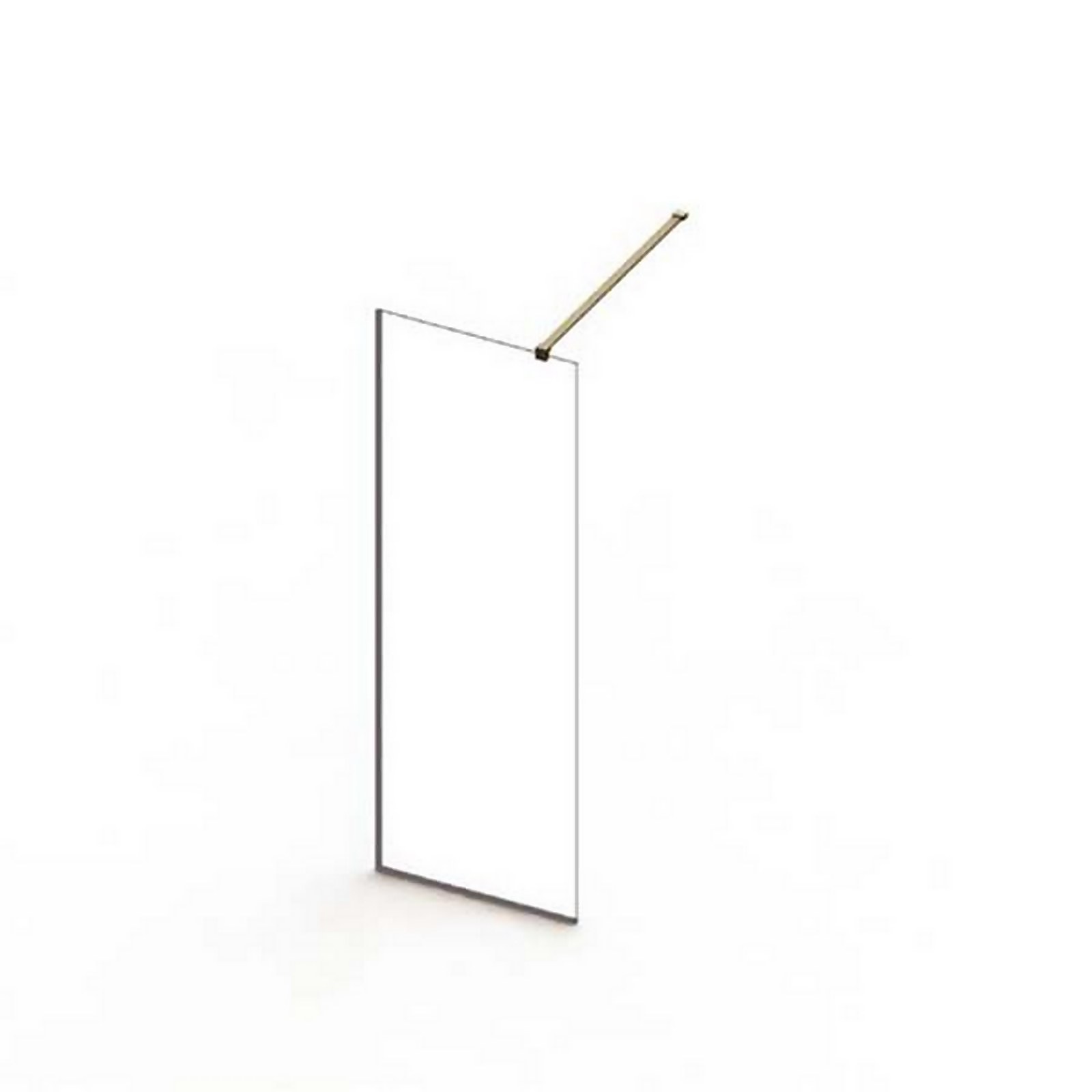Bathstore Etta Wetroom Screen with Wall Arm 2000x1100mm in Bronze