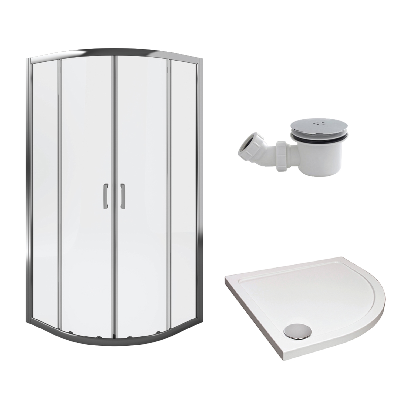 Aqualux Quadrant Shower Enclosure and Tray Package - 800mm (8mm Glass)