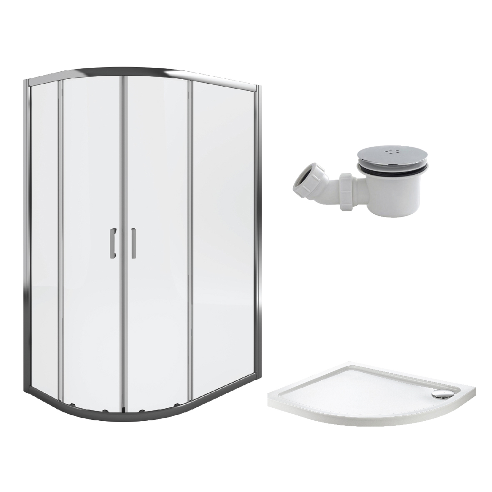 Aqualux Offset Quadrant Right Hand Shower Enclosure and Tray Package - 1200 x 800mm (8mm Glass)