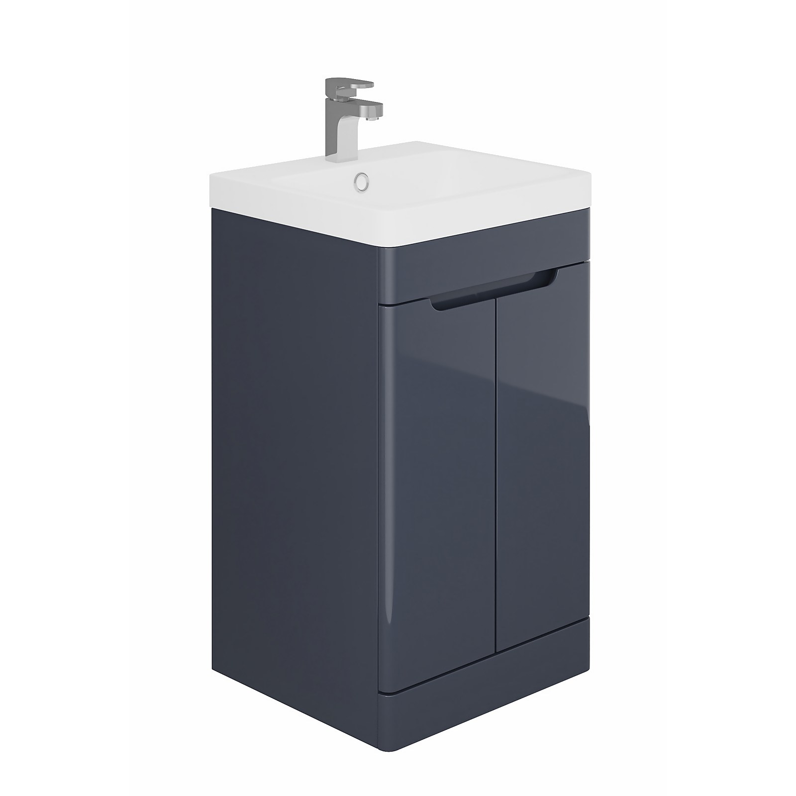 Bathstore Skye 500mm Floorstanding 2 Door Vanity Unit and Basin - Grey