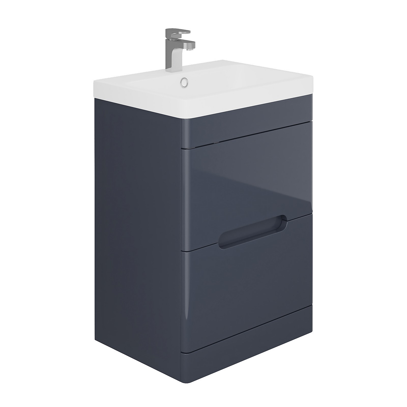 Bathstore Skye 600mm Floorstanding 2 Drawer Vanity Unit and Basin - Grey
