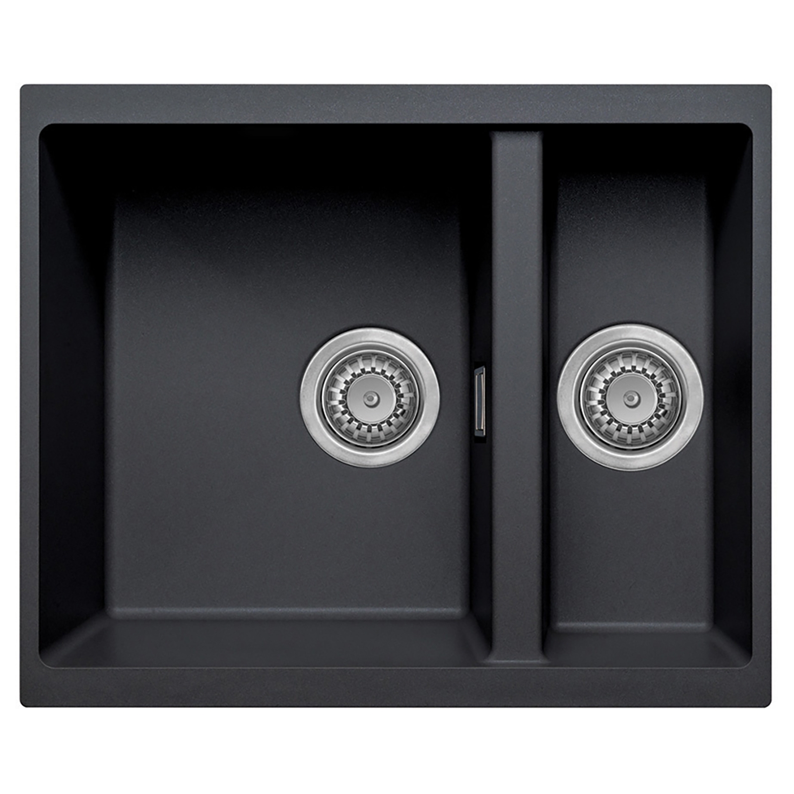 Carysil Reversible 1.5 Bowl Inset/Undermount Granite Kitchen Sink - Black
