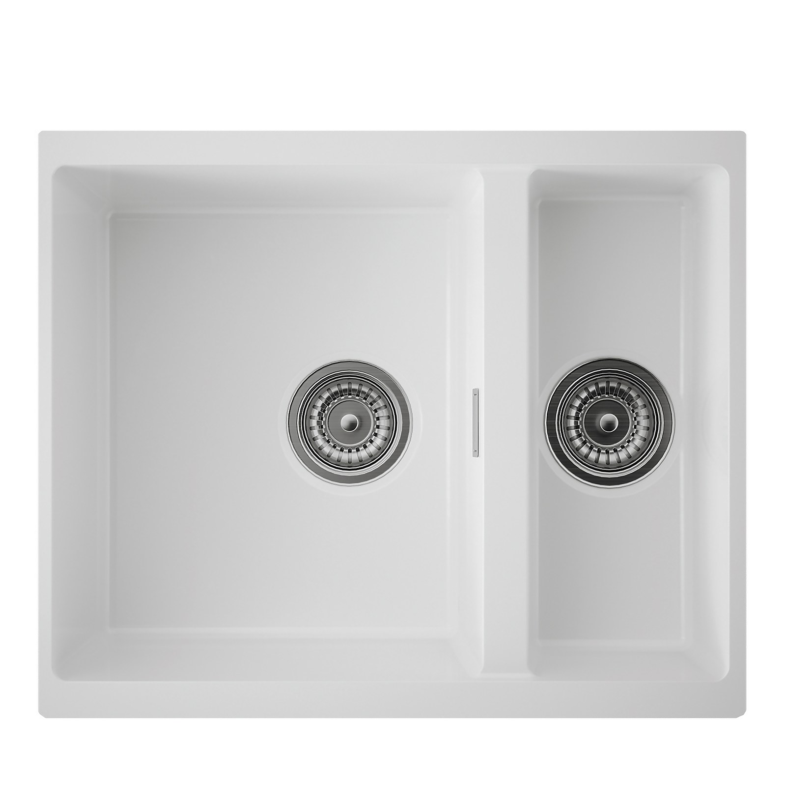Carysil 1.5 Bowl Inset/Undermount Ceramic Kitchen Sink - White