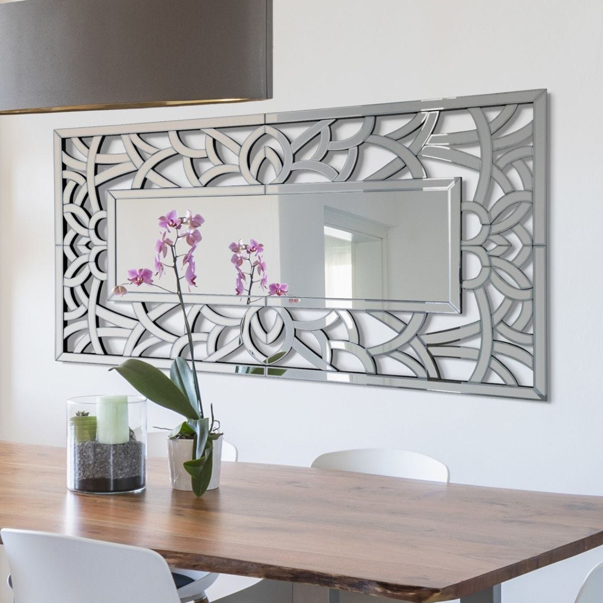 MirrorOutlet All Glass Stylised Full Length Mirror 150 X 75 Cm