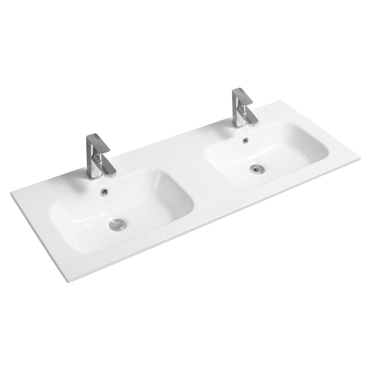 Limoge Thin-edge Ceramic 121Cm Double Inset Basin With Oval Bowl