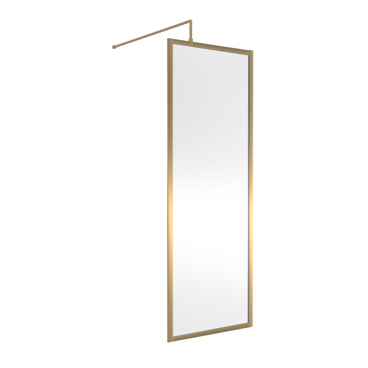 Nuie Full Outer Frame Wetroom Screen 1850x700x8mm - Brushed Brass