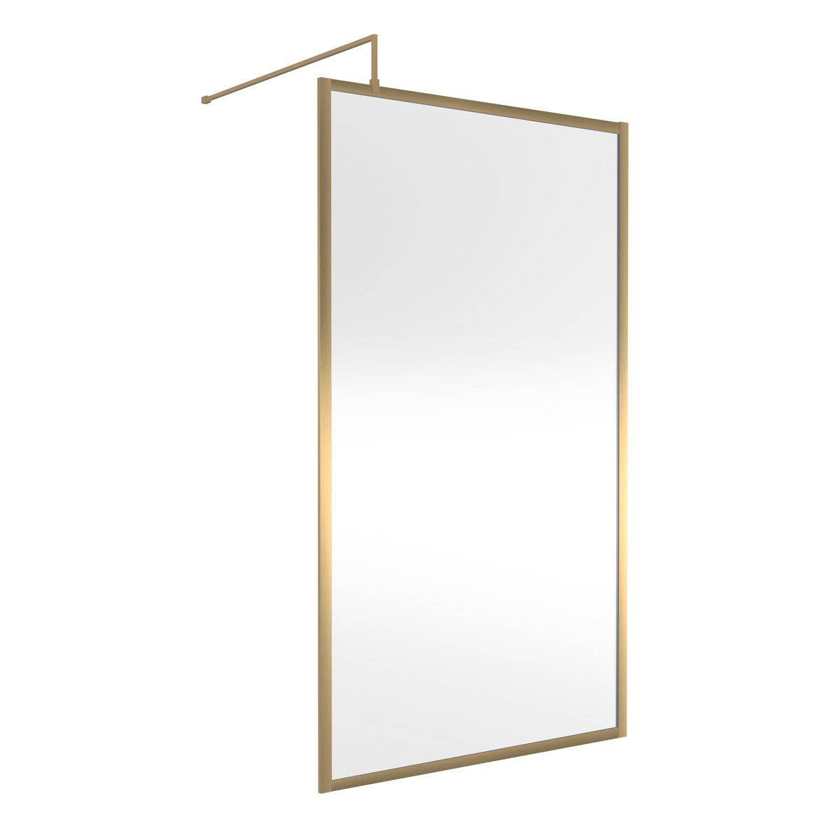 Nuie Full Outer Frame Wetroom Screen 1850x1100x8mm - Brushed Brass