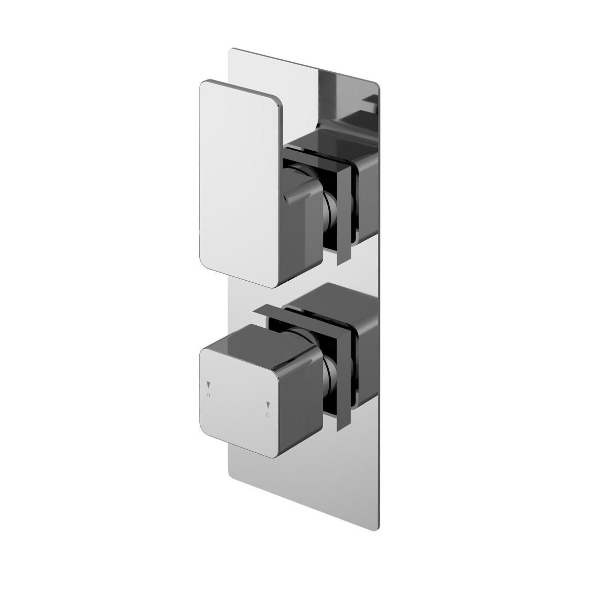 Nuie Twin Thermostatic Valve - Chrome