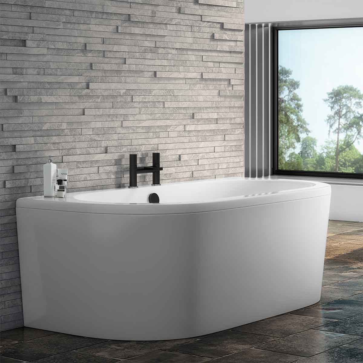 Synergy 1700Mm D Shaped Bow Front Bath