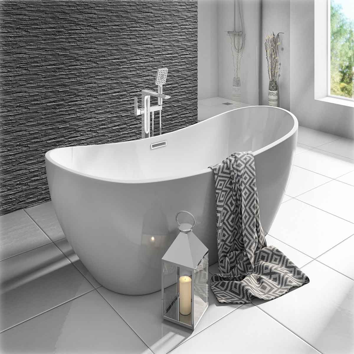 Synergy Ibiza 1820Mm Modern Freestanding Slipper Bath