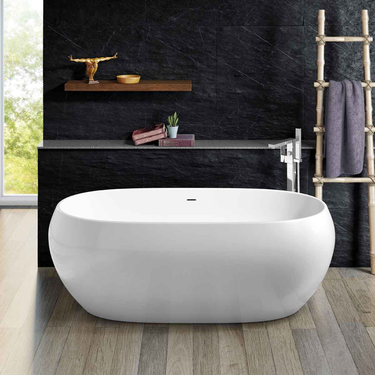Synergy Pebble 1660Mm Modern Double Ended Bath