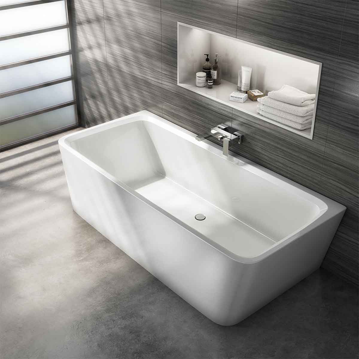 Synergy Kilmory 1800Mm Modern Square Back To Wall Bath