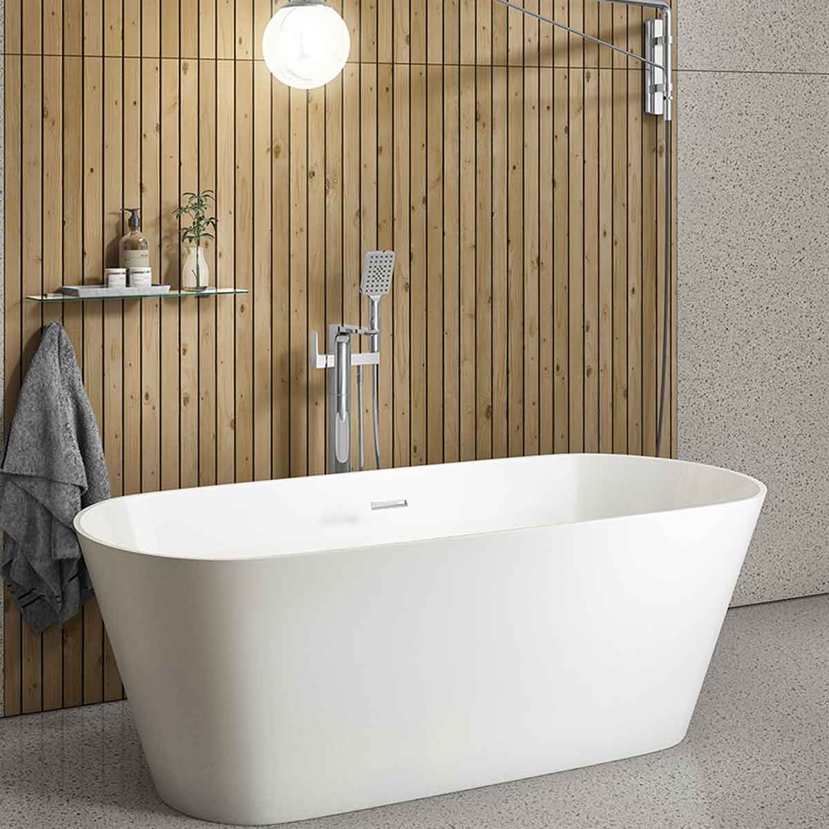 Synergy Lugano 1500 X 720Mm White Freestanding Bath