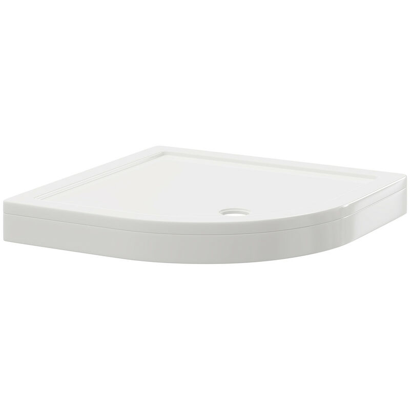 Wholesale Domestic Pearlstone 1000mm x 1000mm x 40mm Quadrant Shower Tray and Plinth - White