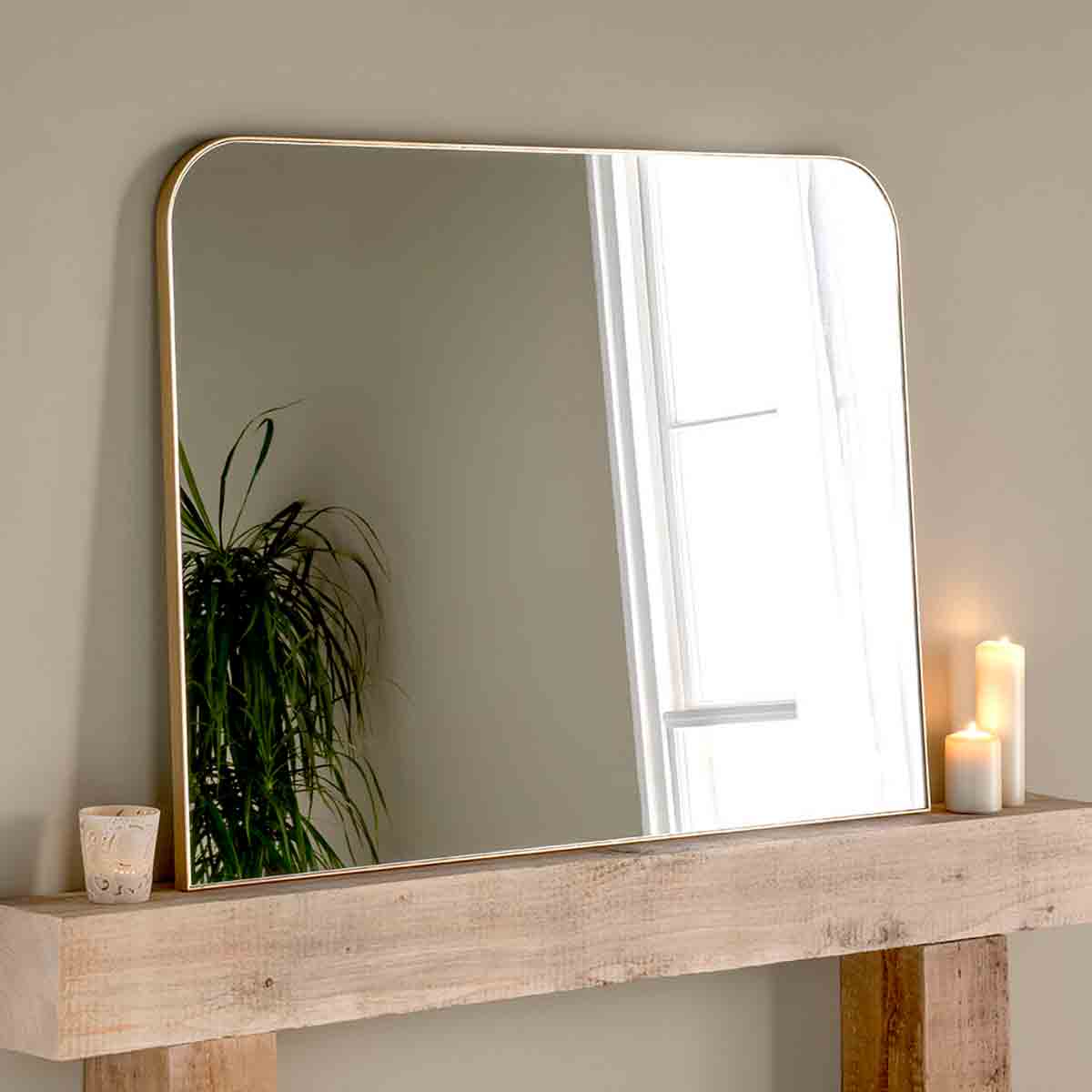 Yearn Mirrors Yearn Minimal Mantle Mirror Gold 110(w) X 80Cm(h)