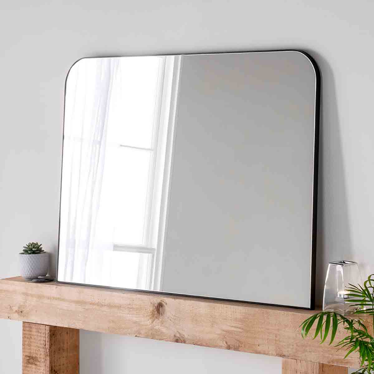 Yearn Mirrors Yearn Minimal Mantle Mirror Black 110(w) X 80Cm(h)